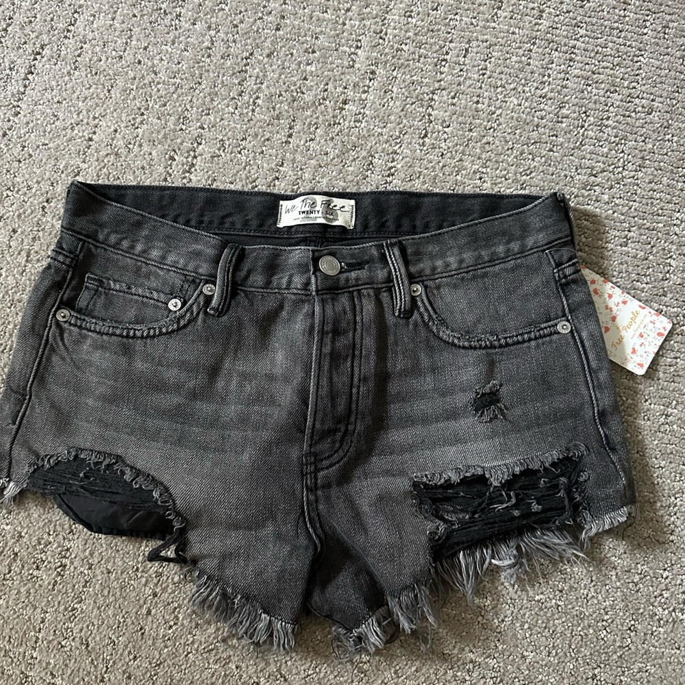 Women's Distressed Black Denim Shorts